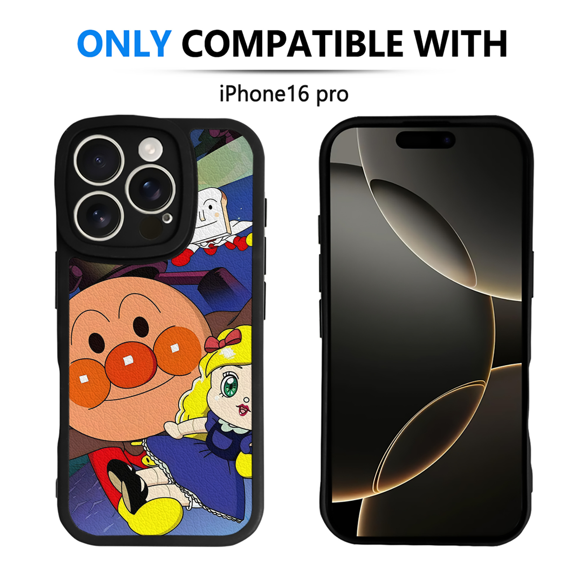 （画像用） アンパンマン Anpanman 【iPhone 16シリーズ対応】シリコンスマホケース（レザー調） 材質：シリコン
